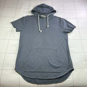 Elwood Hoodie Men Medium Blue Gray Short Sleeve Athleisure Sport Casual Pullover